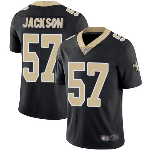 Men New Orleans Saints Limited Black Rickey Jackson Home Jersey NFL Football #57 Vapor Untouchable Jersey